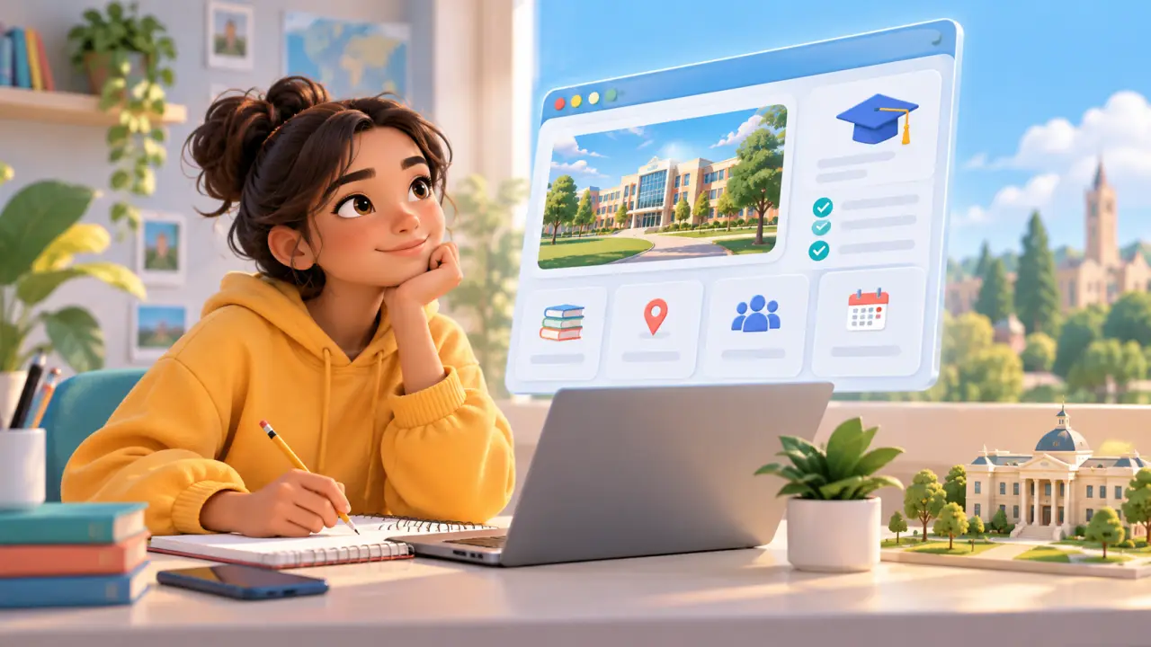 Élève consultant une fiche formation pour choisir son école